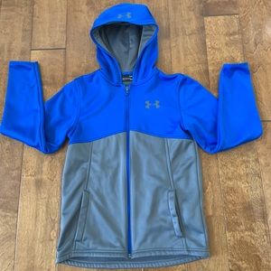 Under Armour Youth boys size L full zip fleece lined hoodie # J